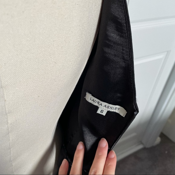 Vintage Lauren Ashley long black formal dress - Picture 6 of 8